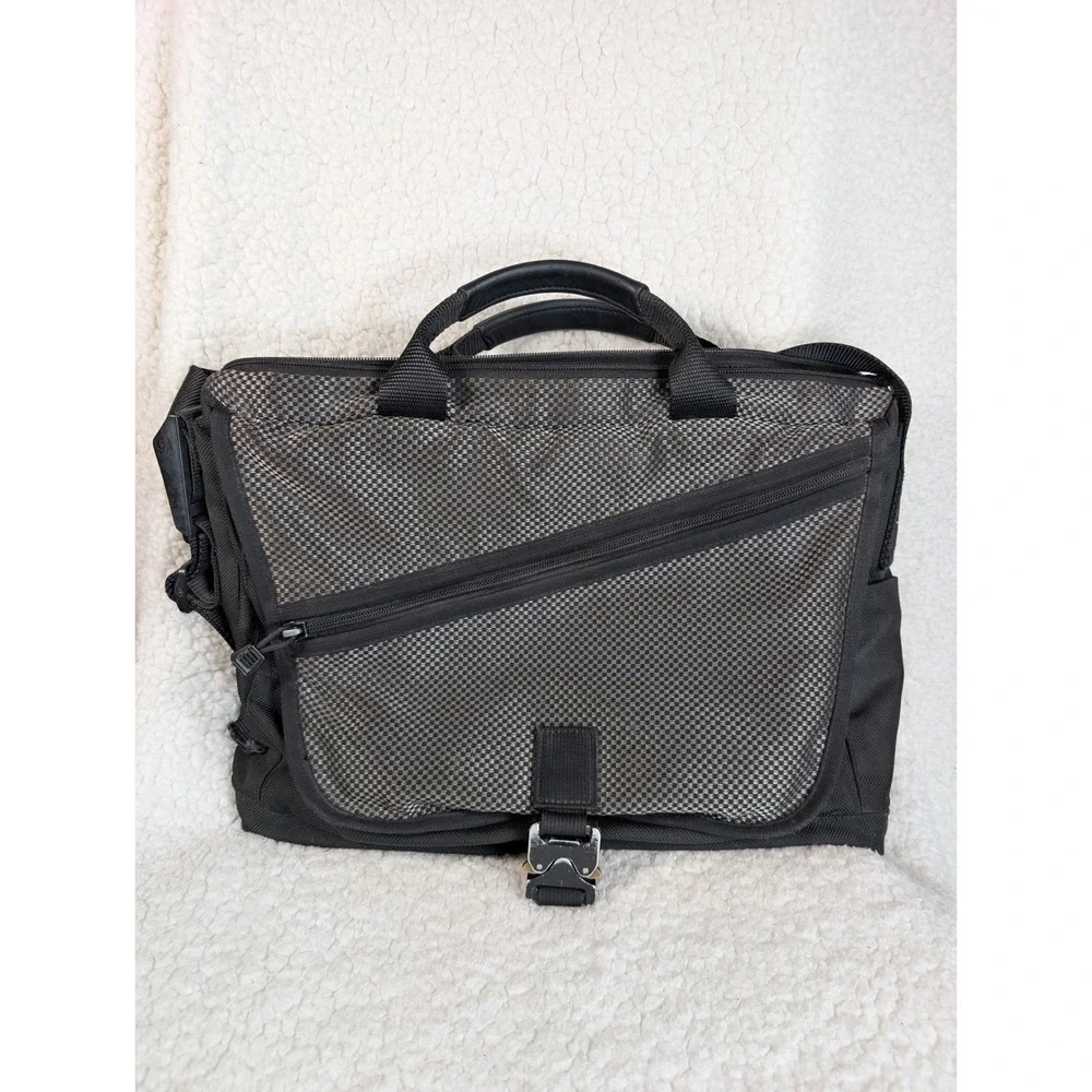 Waterfield Cargo Laptop Bag Messenger Black Checkered Made in USA San Francisco